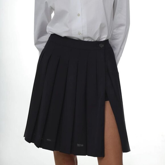 Sandy Liang Astra Dark Navy Mini Pleated Skort - Picture 2 of 6